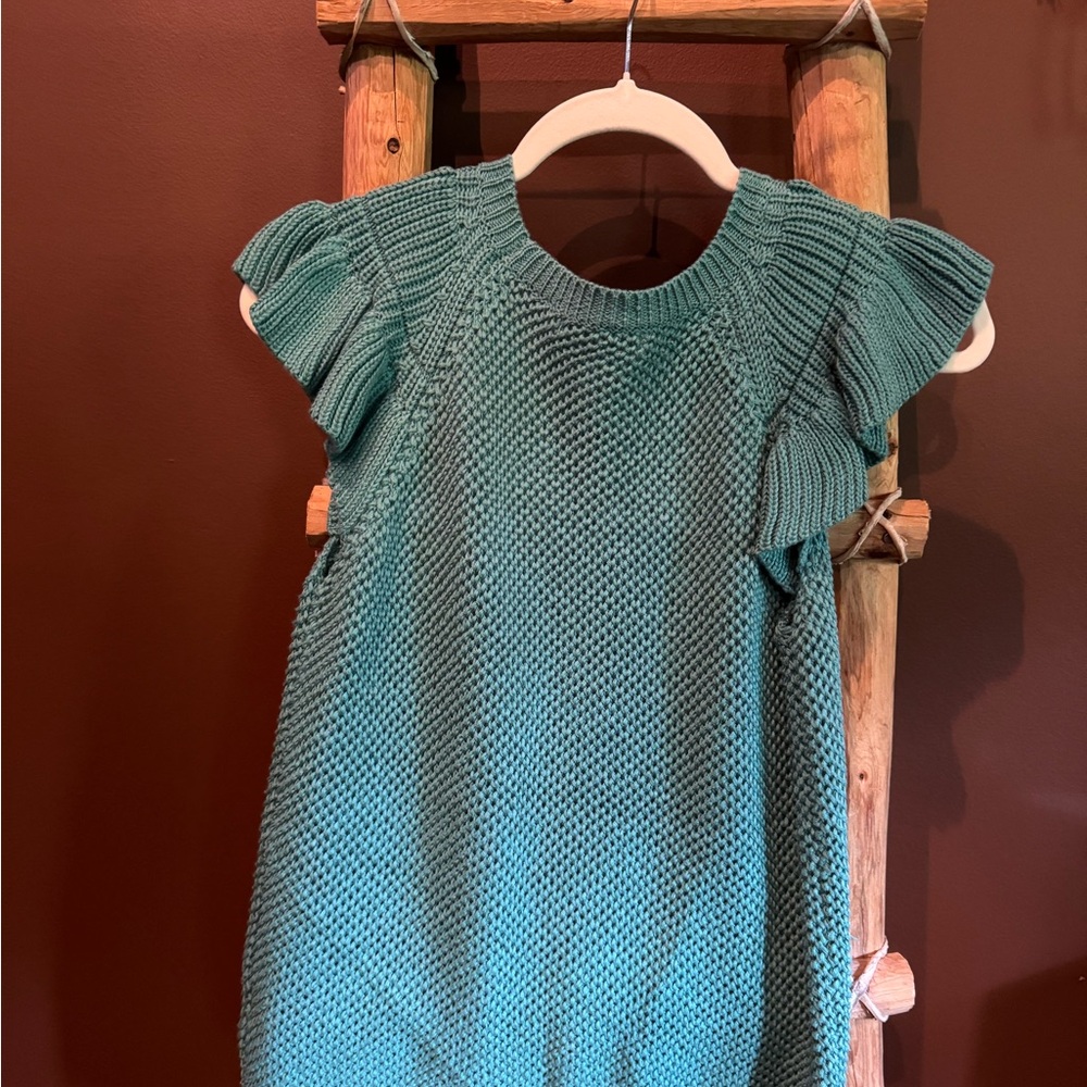 Casual Blue A-line Sweater Blouse with Flutter Cap Sleeves NWOT